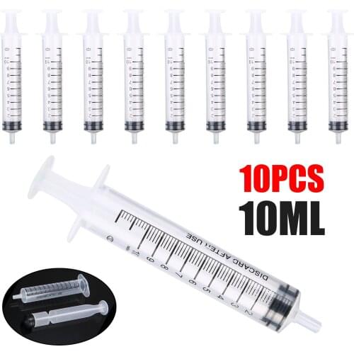 10pcs/set Dispensing Syringes 10ml Plastic Measuring Syringe Slip For Industrial Inking Oil Glue Dispensing Supplies