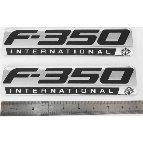 Red F350 International Side Fender Emblems F for F-350 Pickup Black