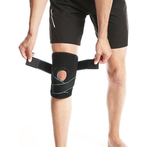 Mumian Knee Adjustable Sports Leg Support Brace Wrap Protector Pads Sleeve Cap Patella Guard 2 Spring Bars,one Size,black