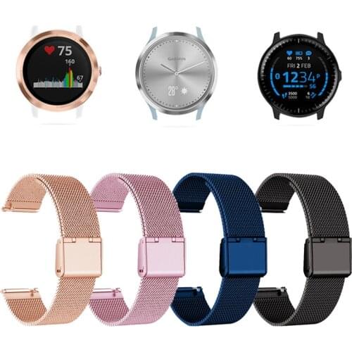 Watch Strap For Garmin Forerunner 158 Vivoactive 3 4 4S Strap Metal Band For Garmin Forerunner 245/645 Vivomove HR Venu Bracelet
