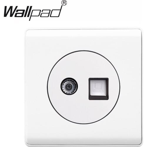TV Data Cat6 Socket PC Wiring Outlet Jack Wall Socket White Wallpad Television Internet Jack