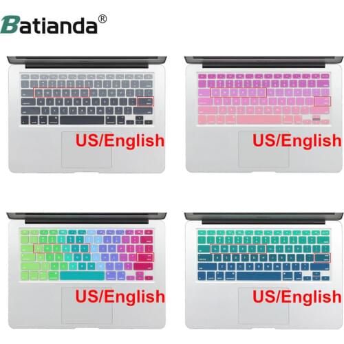 Gradient Ombre Colors US layout Keyboard Cover Silicone Skin for MacBook Pro 13" 15" 17" Retina & Old Air 13.3 inch A1466