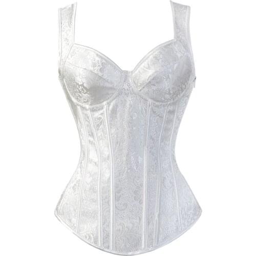 Lace Up zipper Side Corsets and Bustiers Womens Retro Steampunk Corset Vest Sexy Gothic Overbust Corset Top Straps Plus Size