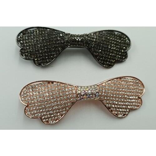 Rhinestone Barrettes Black Color Hair Clips Crystal Bridal Hair Accessories For Women Girls Wedding Party Jewelry Gift