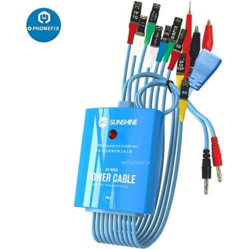 Sunshine SS-905A Power Supply Cable Kit Mobile Phone Repair Dedicated Power Line Spring Trigger Probe for iPhone 5-12 12 mini
