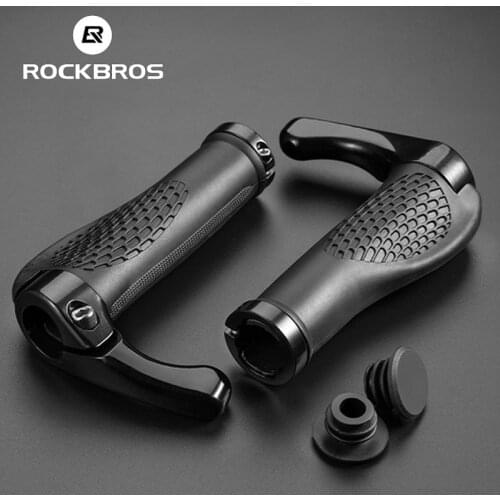 ROCKBROS Shofar MTB Bike Grips Horns Vice Handlebar Grips Cycling Shockproof Dust-proof Rubber Bilateral Locked Bicycle Grip
