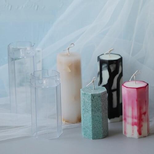 Octagon Candle Mould Acrylic Plastic Mould Aromatherapy Cave Craft Candle DIY Material Plastic Mould Fondant Cake Plaster Mold