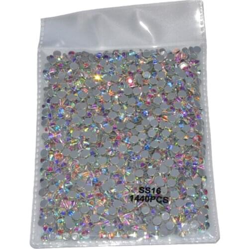 Hight Quality Clear AB Hotfix Rhinestones Super Bright Glass Strass Iron On Crystal Hot Fix Rhinestone For Fabric Garment