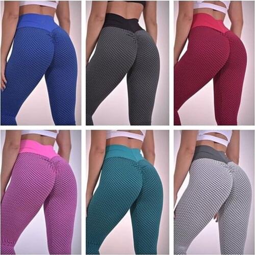 WOHUADI Sexy High Waist Leggings Women Yoga Pants Fitness Seamless GYM Training Netted Workout Elastic Push Up Ankle Length