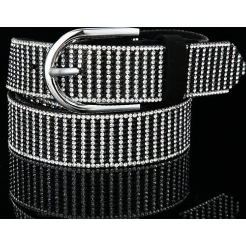 Geometric Full Rhinestone Women Waist Belt Eupopean Women Casual Jean Pant Belt Red White Black Bling Crystal Waistband Belt New