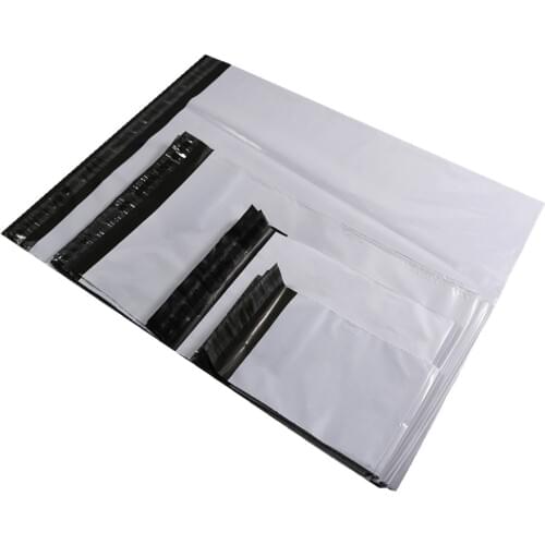 10Pcs Courier Bag Zip Mail Bag Light Gray Plastic Poly Mail Envelope Waterproof Postal Shipping Bag
