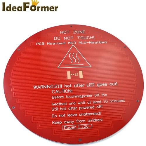 3D Printer MK3 Round Heat bed PCB Aluminum hot plate 220*220*3mm Power 12V Heat bed for 3D Printer parts