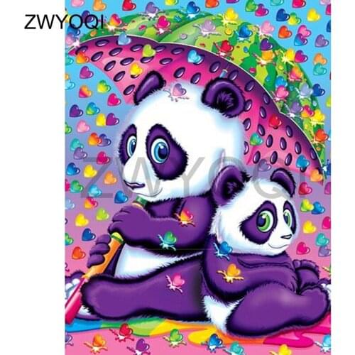 5D DIY Diamond painting Full Square Diamond mosaic panda Love rain Full Round Diamond embroidery Cross stitch panda Love rain