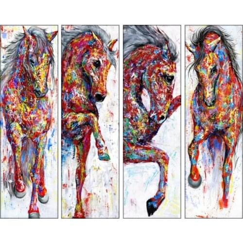 5D DIY Diamond Painting Horse Kits Handmade Needlework Diamond Embroidery Animal Mosaic Cross stitch Rhinestone Picture gift