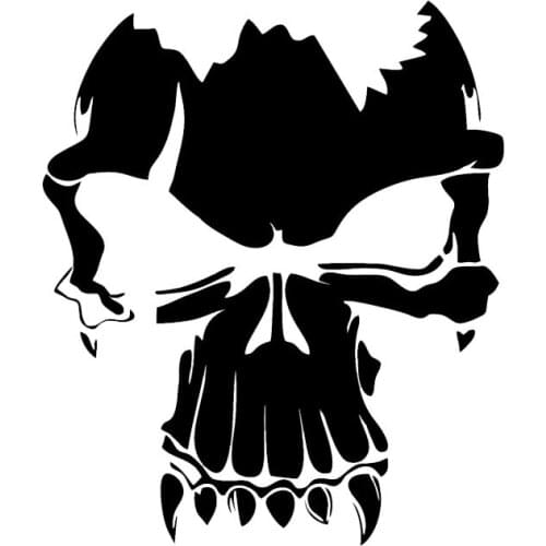 Skull Car Sticker. Off Road. Warning. Motorcycle Auto Parts. Black / White Decoration. Refrigerator. Interesting PVC