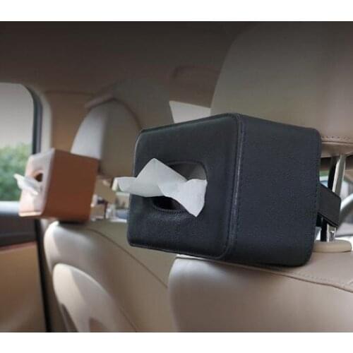 Car Seat Back Tissue Box PU Leather Car Tissue Box Napkin Holder Car Tissue Holder Car Seat Box Auto Accessories