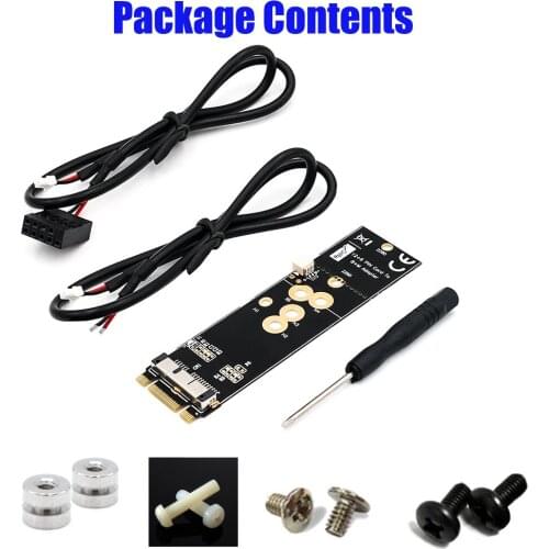 BCM94360CD/BCM94360CS2/BCM943224PCIEBT2 12+6Pin Wifi bluetooth Card To NGFF(M.2) Key M Adapter For Mac OS
