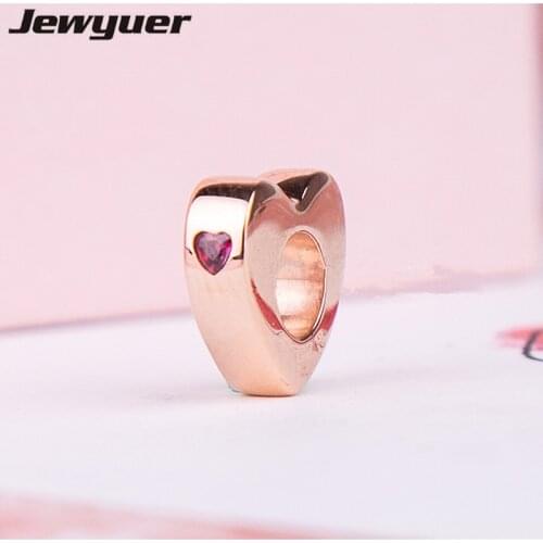 Valentines Day gift DIY two hearts spacer silver charms with rose gold fit charm beads bracelets DIY Fine 925 jewelry SP047