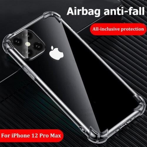 For iPhone 12 Pro Max Case Clear Shockproof Case For iPhone 12 Max 12Pro Silicon Cover Transparent Case For iPhone12 5.4 6.1 6.7