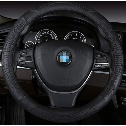 Car Steering Wheel Cover Genuine Leather Size 38cm For Lada Ford Nissan Volkswagen VW Skoda Chevrolet etc. 98% Cars