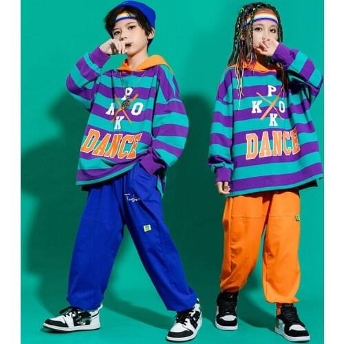 ChildrenS Hip-Hop Clothes Fashion Boys Hooded Sweater Hiphop Pants Girl Jazz Dance Costumes Street Dance Outfits Wear DN7741