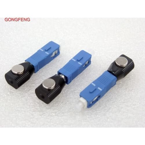 GONGFENG 10PCS NEW SC Round Bare Fiber Adaptor Connector SC Flange Coupler Optical Fiber Test Temporary continuation Wholesale