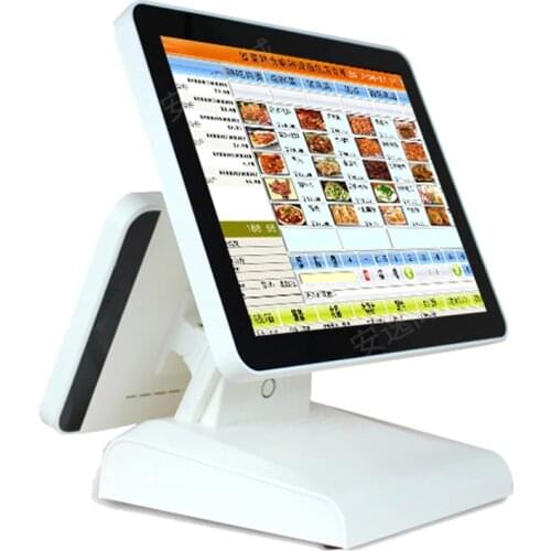 Commercial 15 inch touch screen pos all in one pos system nice quality PC pos terminal with 12 inch display