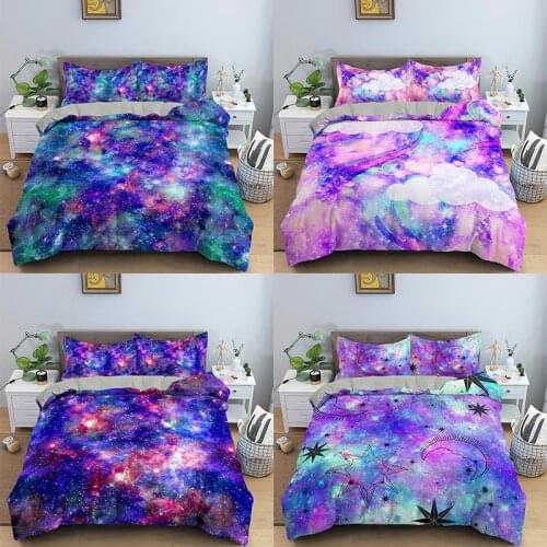 3D Dream Bedding Set Color Duvet Cover Queen/King Size Quilt Cover Pillowcase Bedclothes Starry Sky for Kids