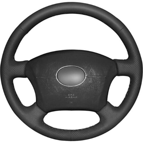 Top Leather Steering Wheel Hand-stitch on Wrap Cover For Toyota Land Cruiser Prado 120 Lexus LS400 1995 GX GX470 2004-2009