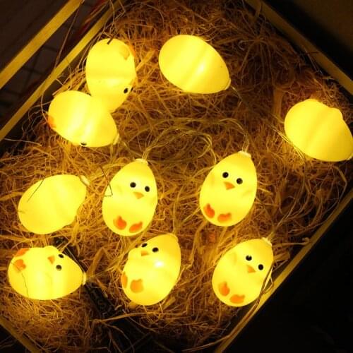 1.5M/3M 10LEDs/20LEDs Yellow Chicks Shape Cute String Light Warm White Lamp Balcony Bedroom Garland Easter Decor