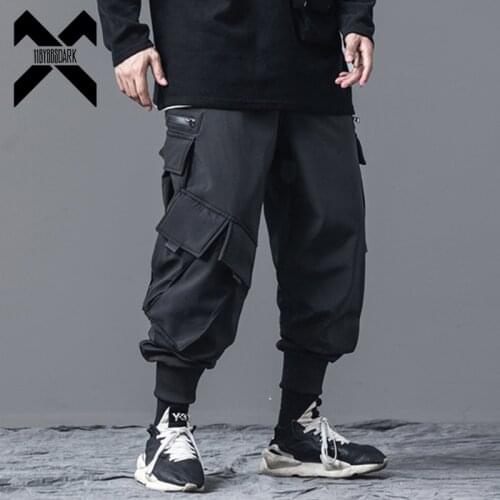 11 BYBBS DARK Hip Hop Winter Fleece Harem Pants Men Streetwear Joggers High Street Pockets Male Streetwear Black Harajuku WB029