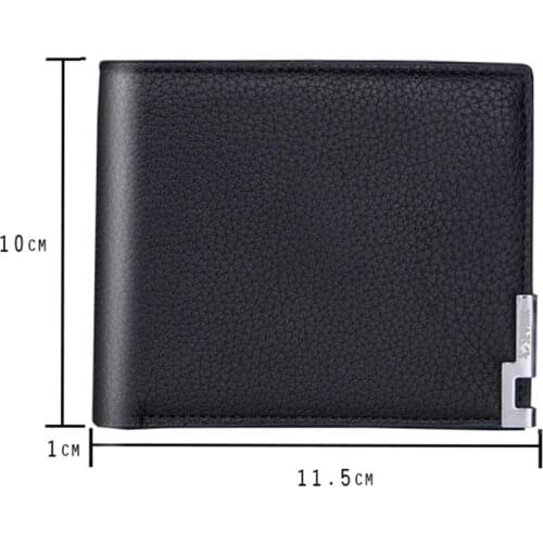 Men Wallet Purse Short Design Ultra-thin PU Leather Fashion for Money Coins ID Card -MX8