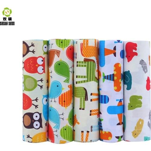 New 100% Cotton Fabric Cartoon Series Fat Quarter Bundle Quilting Patchwork Sewing Clothes 5 pieces/lot 40X50cm A2-5-1