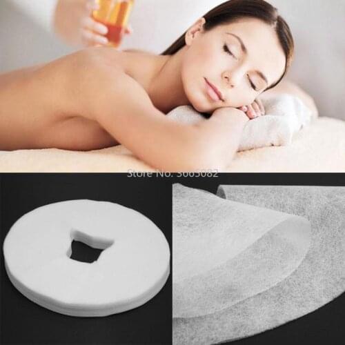 100PCS Disposable Non Woven Fabric Face Pad Spa Pillow Cover Breathing Space Sheet Cover For Massage Table Facial Care Tools
