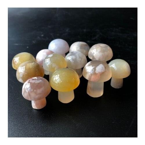 Wholesale 5pc Natural Snowflake Cherry Blossom Agate mushroom Shaped Crystal Gemstone Healing Natural Quartz Crystals