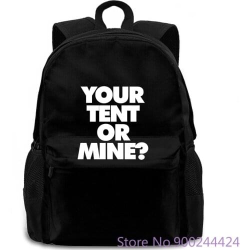 Your Tent or Mine, Mens Festival New Design Male Designing Solid Color women men backpack laptop travel school adult