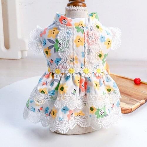 Dog Dress Dog Small Floral Princess Dress Cat Puppy Skirt Wedding Dresses York Clothes For Dogs Pet Dress