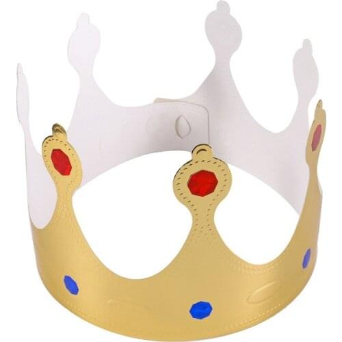 100Pcs Gold Paper Crown Party Hat Cap Prince Crowns Costume for Birthday Celebration Baby Shower Photo Props
