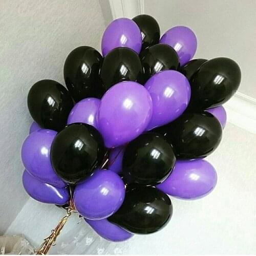 20pcs 10inch Black Purple Latex Balloons Birthday Party Helium Wedding Anniversary Baby Shower Decor Party Suppli