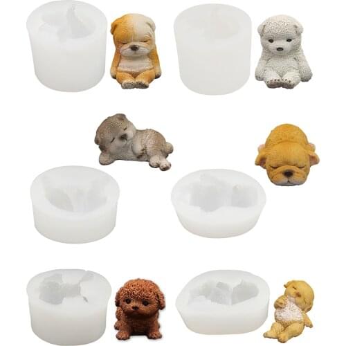 Dogs Shape Silicone Fondant Cake Decorating Mold Handmade Soap Chocolate Polymer Clay Mould Animal Cake Baking Tool For Bakeware