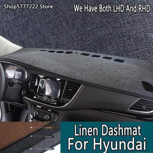 Car styling Linen dashmat dashboard cover For Hyundai Grand i10 Ioniq Veloster Xcent H-1 Starex Genesis Coupe ELantra i35 Sonata