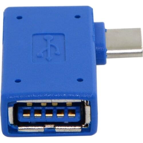USB-C Type-C to USB 3.0 Female OTG Adapter Right Angled 90 Degree for Laptop & Cell Phone