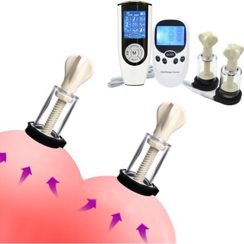 USB Charging Host Electric Shock Nipple Sucker Nipple Clamps Breast Massage Stimulator Clitoris Clips Adult Sex Toys For Women