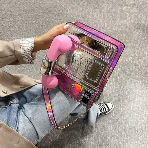 Funny Crossbody Bags for Women 2021 Trend Fashion Female Shoulder Bag Leather Pu Chains Unusual Cute Large Womens Bag for Phone