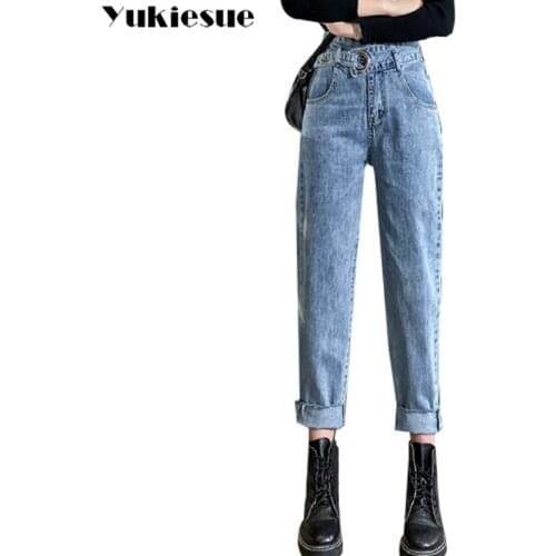 High waist jeans woman plus size street style denim pants denim Loose Coated Vintage Washed boyfriend jeans women 2020 Plus size