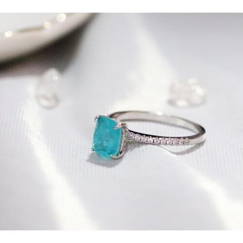 QTT Charms Wedding Rings For Women Paraiba Emerald Tourmaline Gemstone Party Fine 925 Sterling Silver Jewelry Accessories