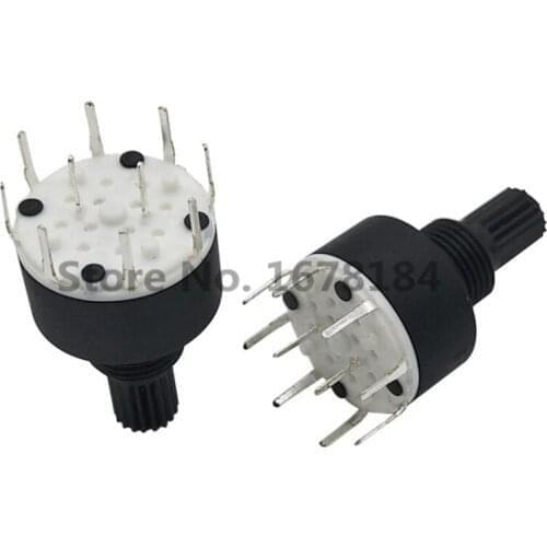10PCS SR16 Plastic 16MM Rotary Band Switch 2 Pole 3 4 Position 1 Pole 5 6 8 Position Handle Length 15MM Axis Band Switch