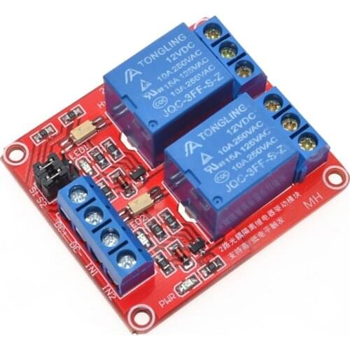 12V 2 Channel 4 Road Relay Module with Optocoupler Isolation Supports High and Low Trigger