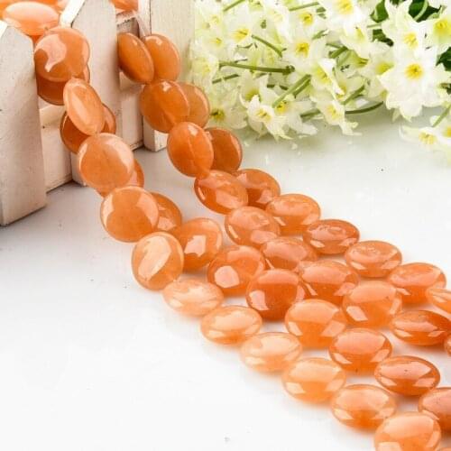 18mm Red Aventurine Semi Precious Gemstone Coin Loose Beads for Jewelry Making DIY Handmade Craft Supplies
