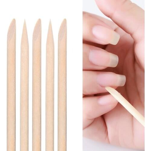 20pcs Nail Art Design Orange Wood Sticks Cuticle Pusher Remover Manicure Pedicure Care Wooden Enviorment Nail Pushers